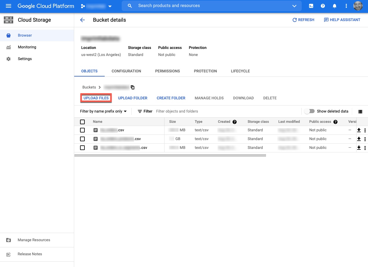 GCP Upload Files to Cloud Storage